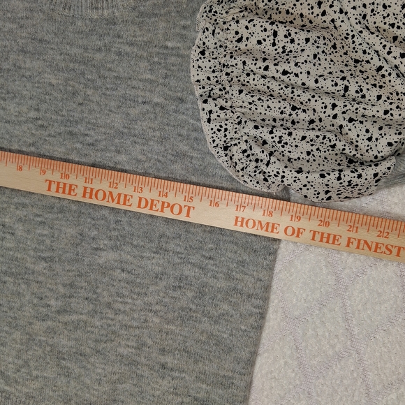 THML Gray Sweater with Patterned Ruffle Sleeves - Picture 5 of 7